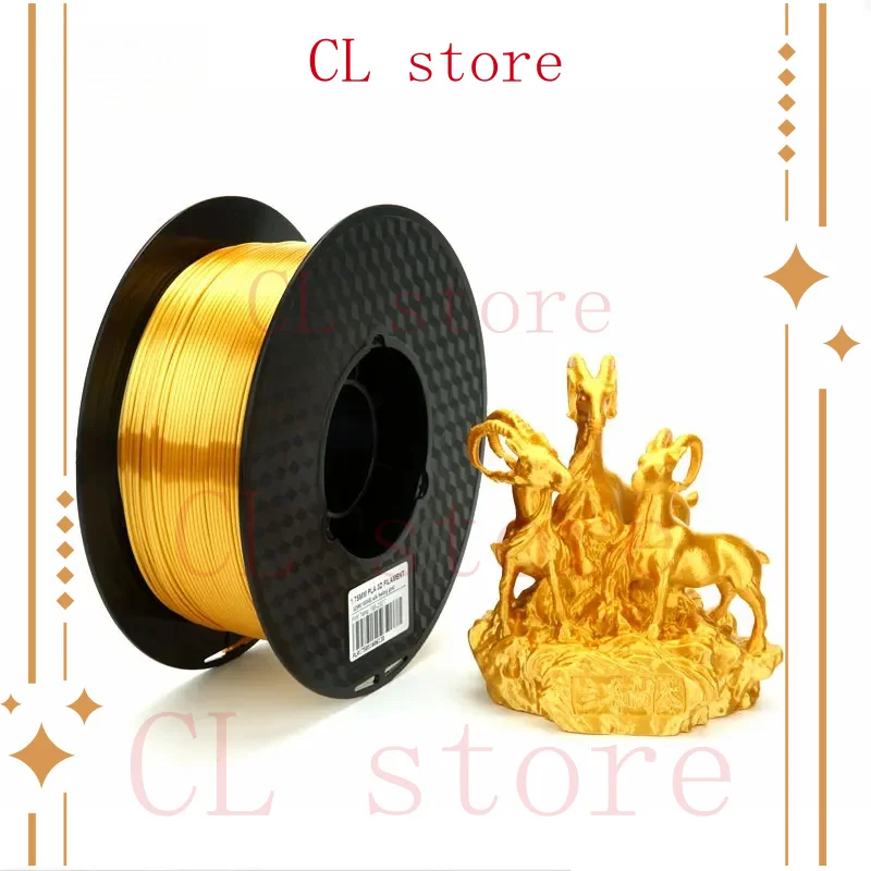 

Шелковая золотая нить Pla, 1 кг, 1,75 мм, нить для 3D-принтера, шелковистое золото, блестящие металлические металлические материалы для печати, блеск