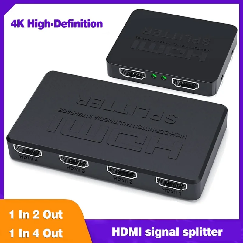 

Hdmi splitter 1 in 2 out 1 in 4 out HD signal splitter 4K Mini portable HDMI1 in 2 out 1 in 4 out audio and video synchronizer