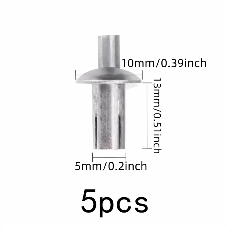 Metal Drive Fasteners 5 pcs 5*13mm, Rust Resistant Metal, Hammer Strike Installation, for Furniture Assembly