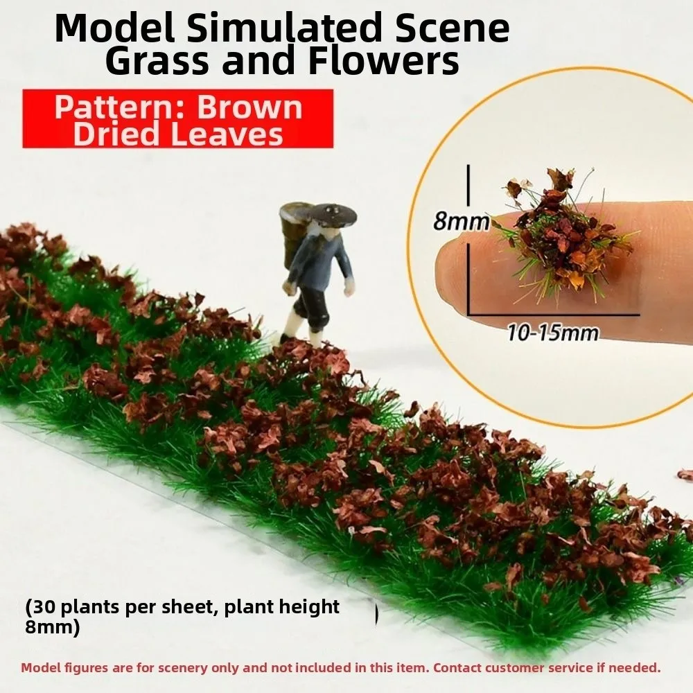 30pcs/set Multicolors DIY Miniature Garden Decor Plastic 10~15mm*8mm Durable Static Scenery Model Landscape Wargame Grass Tufts