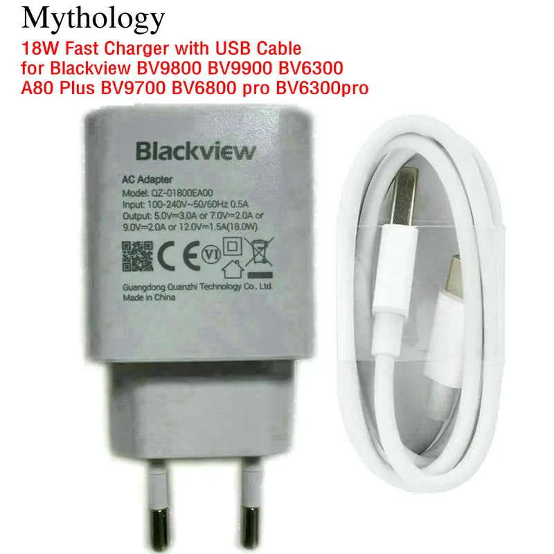 Szybka ładowarka do Blackview BV9800 BV9900 BV6300 A80 Plus BV9700 BV6800 pro oryginalna 18W EU wtyczka zasilania typ adaptera C kabel USB