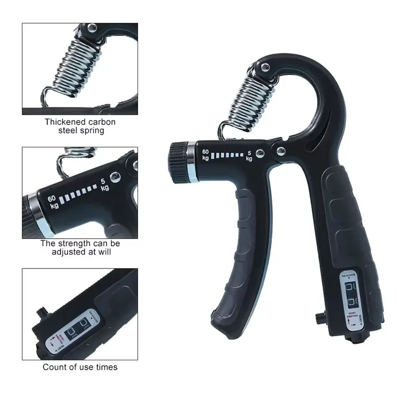 【Hot sales】Adjustable Hand Grip Strengthener, Counting Finger Gripper, Portable Wrist Exercise Equipment For Hand