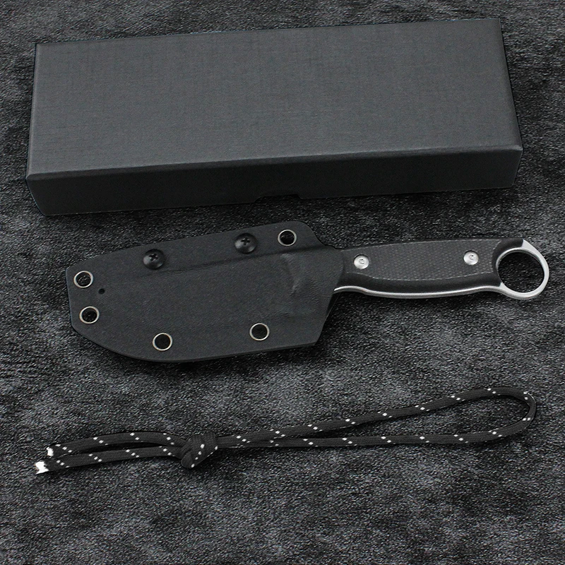 Huunting Fixed Blade Knife D2 Steel High hardness Outdoor Self-defense EDC straight knife K sheath Tool For Men GT0174