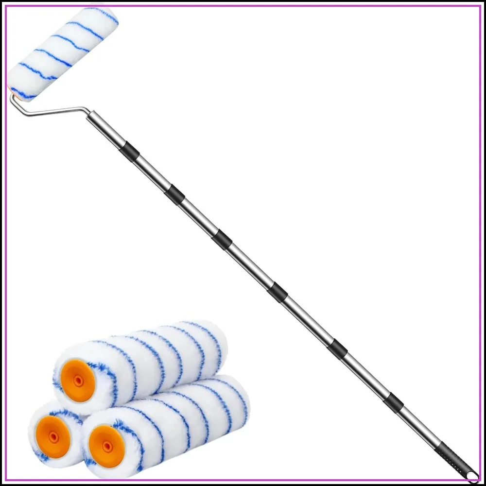 

7.2ft Paint Roller with Extended Detachable Pole, Household Wall Painting Tool Set for Walls and Ceiling, Easy Install & Remove