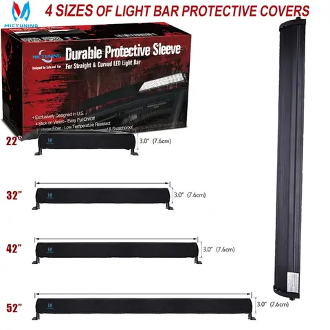 MICTUNING Quality 22'' 32" 42'' 52'' Inch LED Light Bars Cover Waterproof And Dustproof Lamp Strip Bag For Straight Curved Light