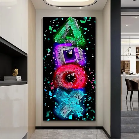 Graffiti PlayStation Arena Gaming Poster Canvas Art Print for Gamer Room Wall Decor  Bedroom Home Decoration Pictures