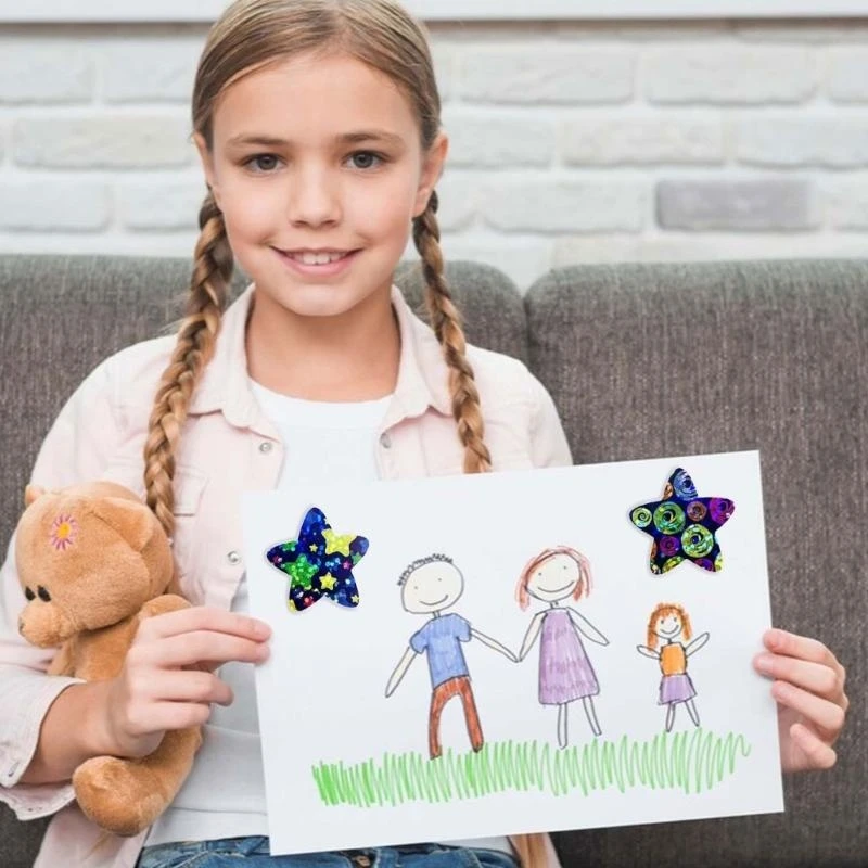 

500Pcs/Roll Star Stickers Reward Labels Colorful Star Adhesive Label Stickers high quality