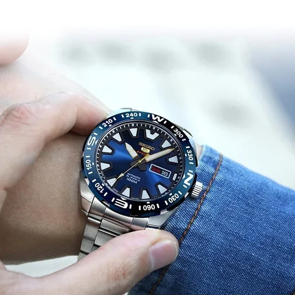 Seiko-reloj deportivo de moda para hombre, pulsera de cuarzo resistente al agua, luminoso, con fecha automática, esfera analógica, correa de acero, de diseñador, 3Bar