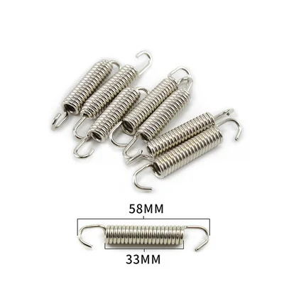 2PC Universal Motorrad Auspuff Frühling Haken Edelstahl Auspuff Vorne Mitte Link Rohr Drehbare Metall Federn