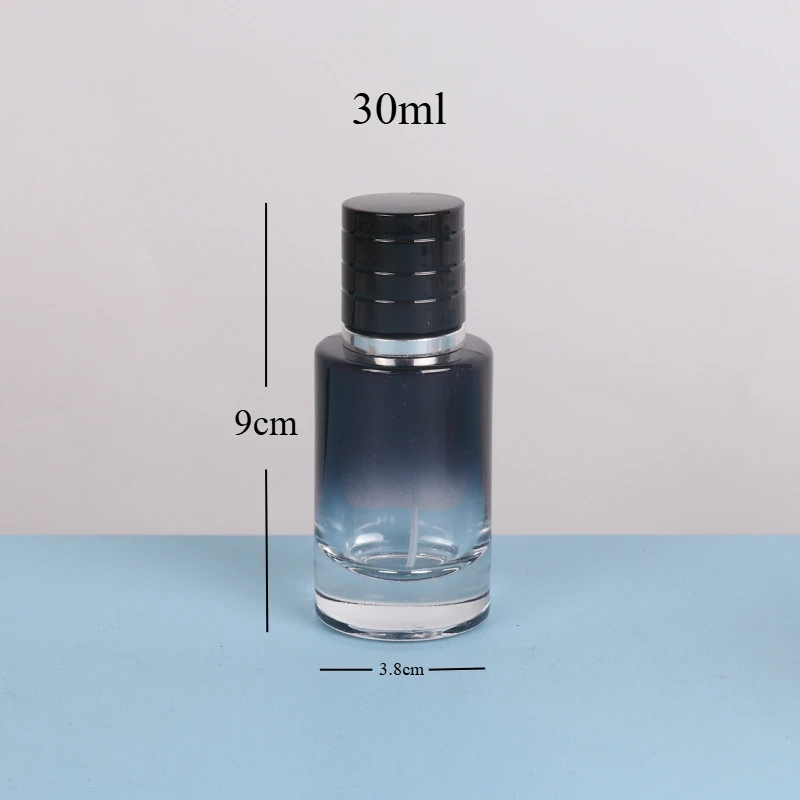 30ml Gradient Black Glass Perfume Spray Bottle Oval Atomiser Portable Cosmetic Travel Refill Perfume Bottle