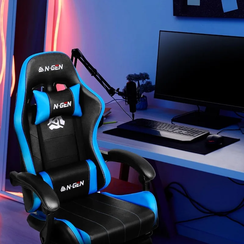 Videogamestoel Met Hoge Rugleuning Ergonomisch Comfortabel Computerbureau Op Kantoor Met In Hoogte Verstelbare Lendensteun