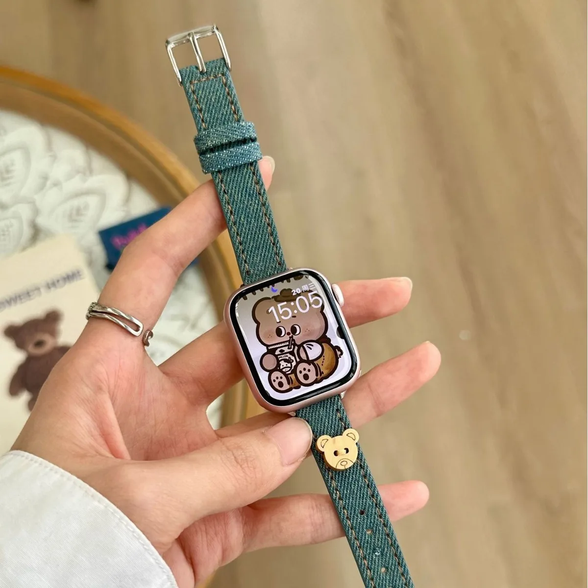 Little Bear Cowboy Apple Watch Band Suitable for Applewatchs9 New IWatch678se Intelligent Universal