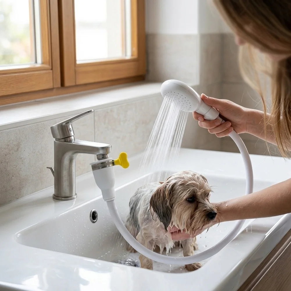 51.18 Inch Flexible Sink Spray Hose for Hair Washing Baby Bath for Pet Grooming and Light Duty Rinsing Applications