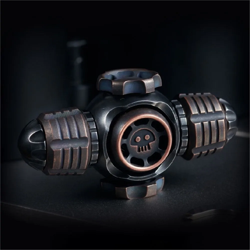 Spinner antystresowy EDC Black Mirror Design, zabawka antystresowa dla dorosłych, stal nierdzewna, miedziany żyroskop, oryginalny design, gadżet redukujący niepokój.
