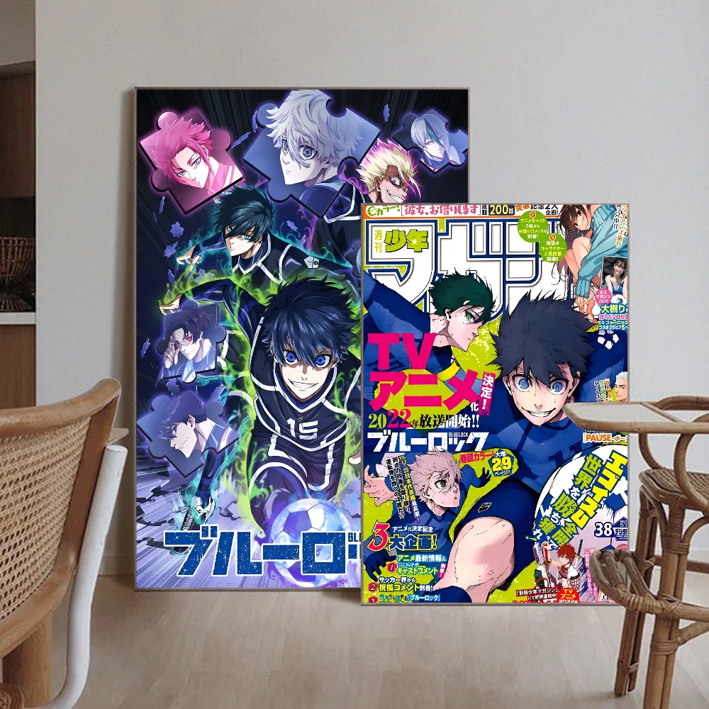 Blue Lock Anime Anime poster Sticky Whitepaper Prints poster Artwork Kawaii Room Decor