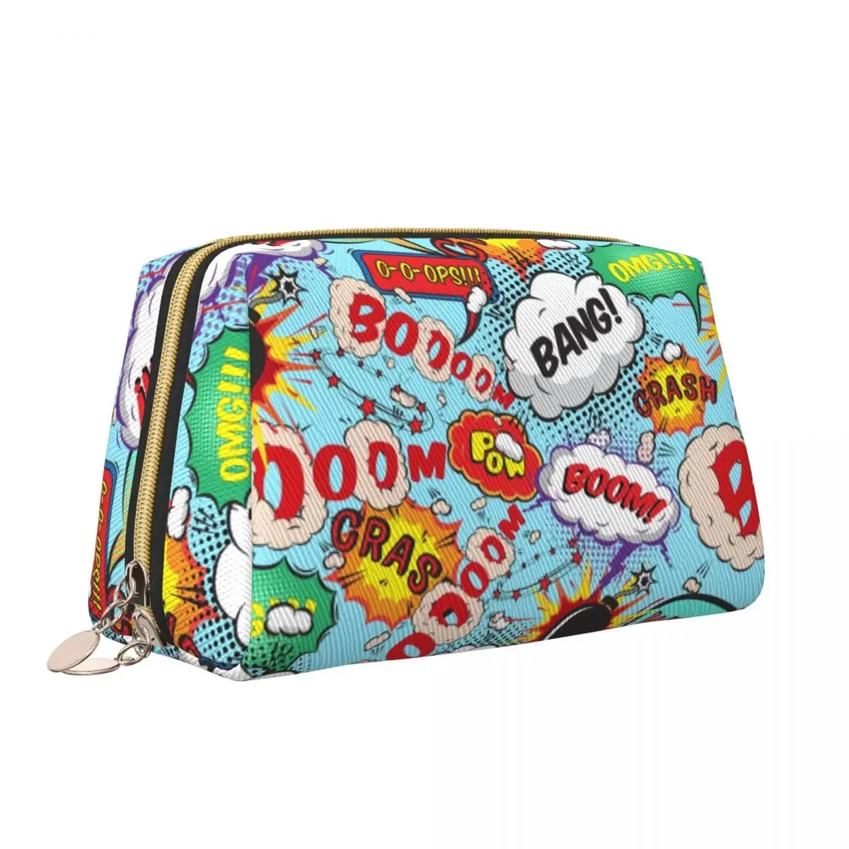 Superhero Cartoon Anime Cosmetic Bag Big Capacity Comic Pop Art Explosions Pattern Makeup Case Beauty Storage Toiletry Bags