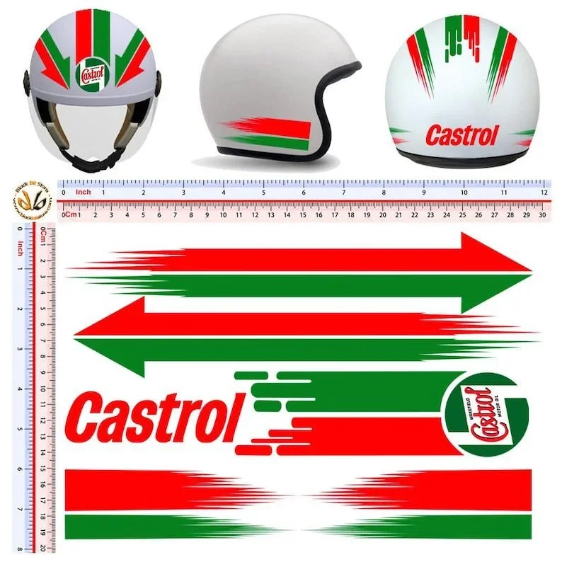 

For 1Set castrol stickers pvc helmet discounted around the image sticker helmet tuning 10 pcs.