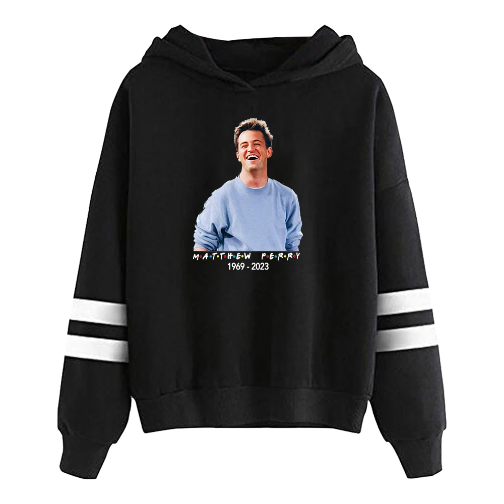 Matthew Perry Rip 1969-2023 Rest in Peace Chandler Bing Hoodie Pocketless Parallel Bars Sleeve Sweatshirt Men Women's Clothes