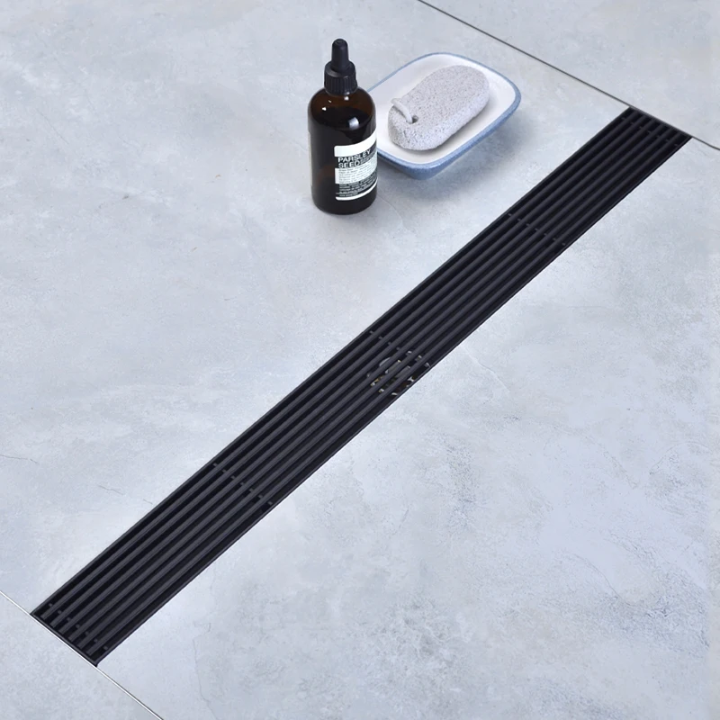 Bathroom Shower Room Toilet Long Strip Invisible Shower Floor Drain 304 Stainless Steel Floor Rectangle Floor Drain