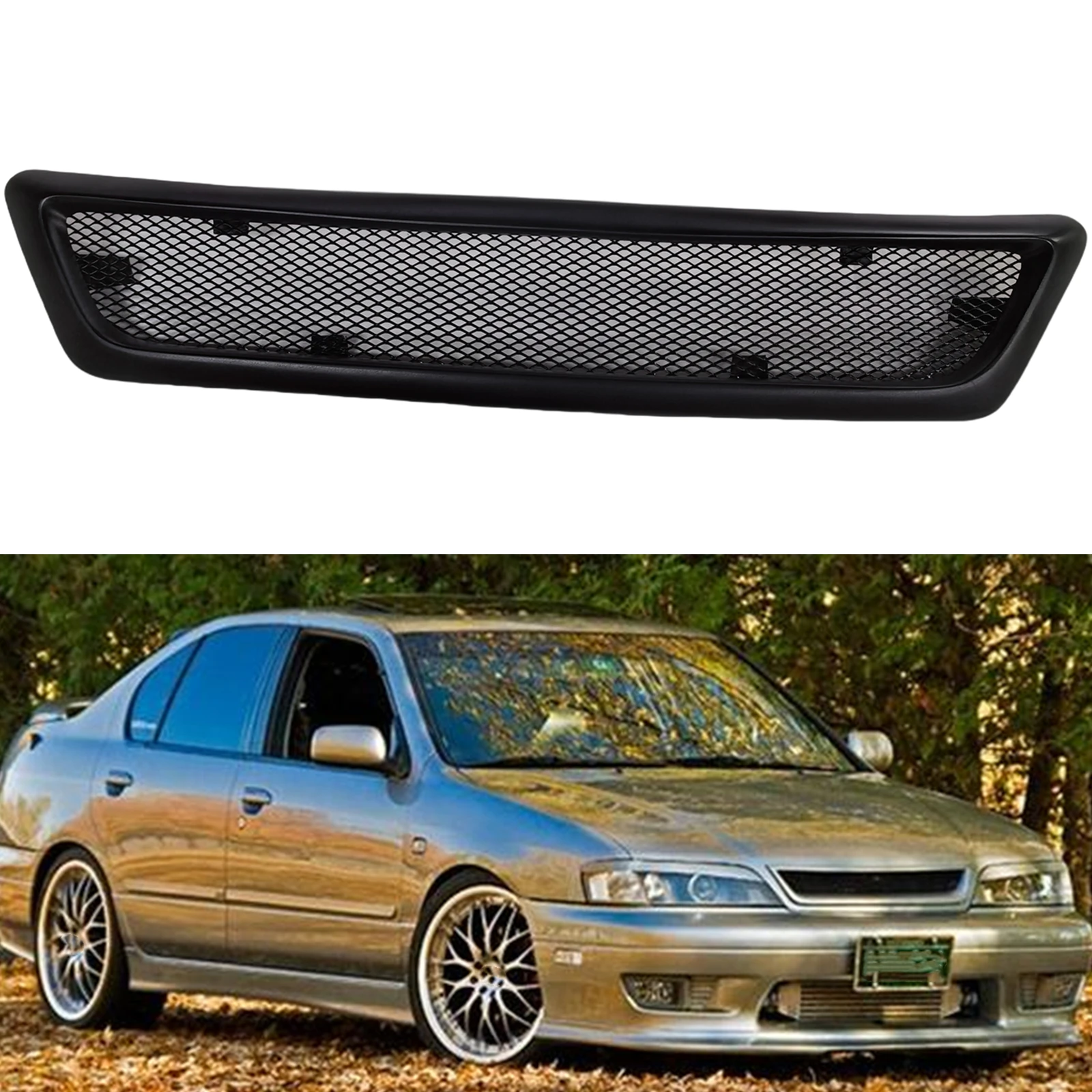 

For Infiniti G20 G20t Nissan Primera 1999-2002 Front Grille Racing Grill Carbon Fiber/Fiberglass Car Upper Bumper Hood Mesh Grid