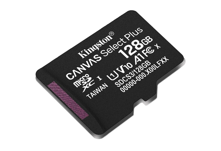 Scheda MicroSD Kingston 128GB Canvas Select Plus – Classe 10 Con Adattatore SD, Taiwan