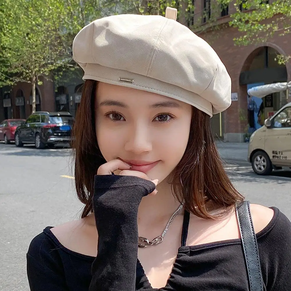 Baskenmütze Für Frauen Imitation Kaschmir Woolen Herbst Und Winter Japanischen Maler Hüte Mode Temperament Einfarbig Casual Hut