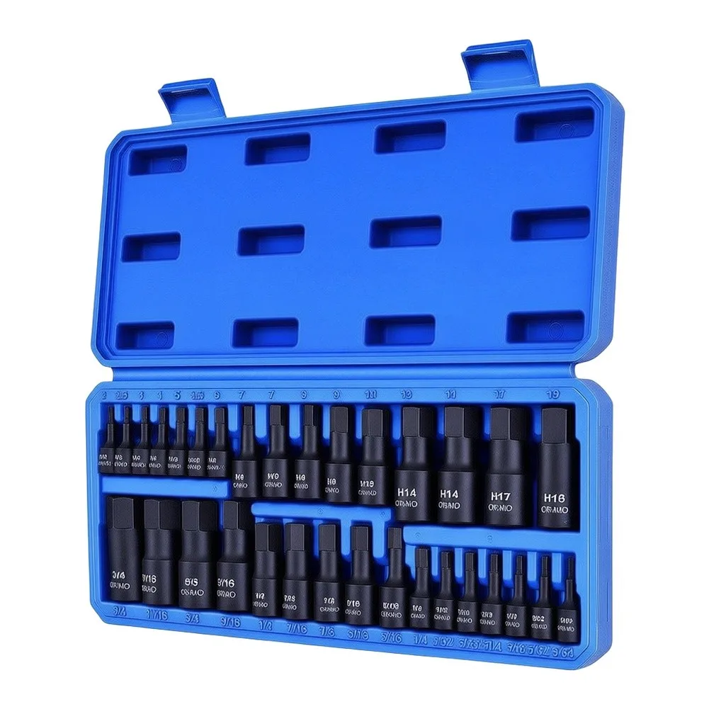 32-Piece Hex Wrench Set with Ratcheting Compatibility and Bit Holder Integration for Streamlined Workflow in Repairs
