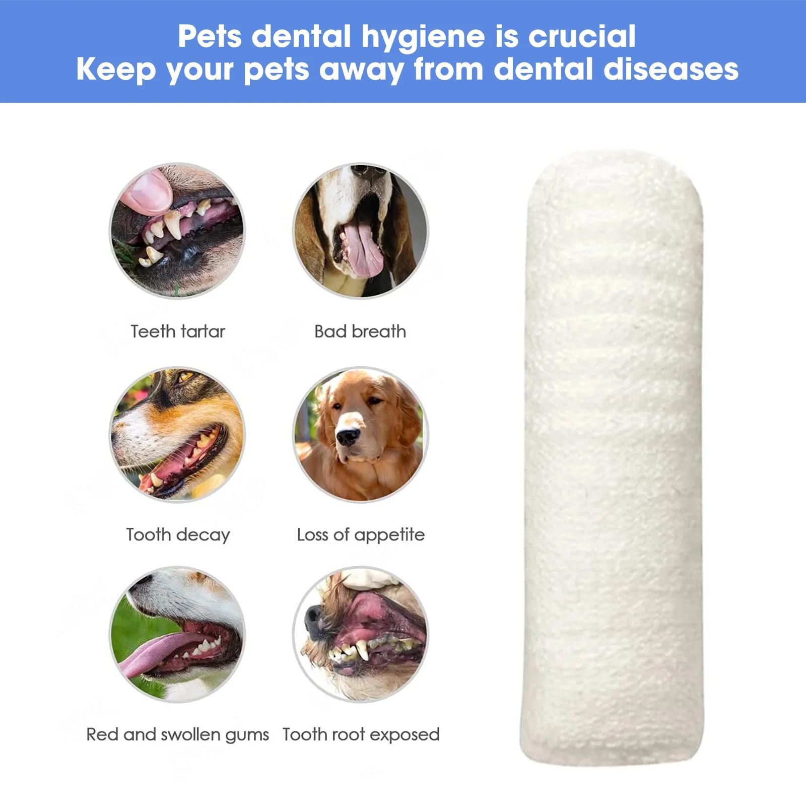 12pcs pet dois dedos escovação dedo berços filhote de cachorro dentes ferramenta de limpeza oral gatinho dedo escova de dentes acessórios de