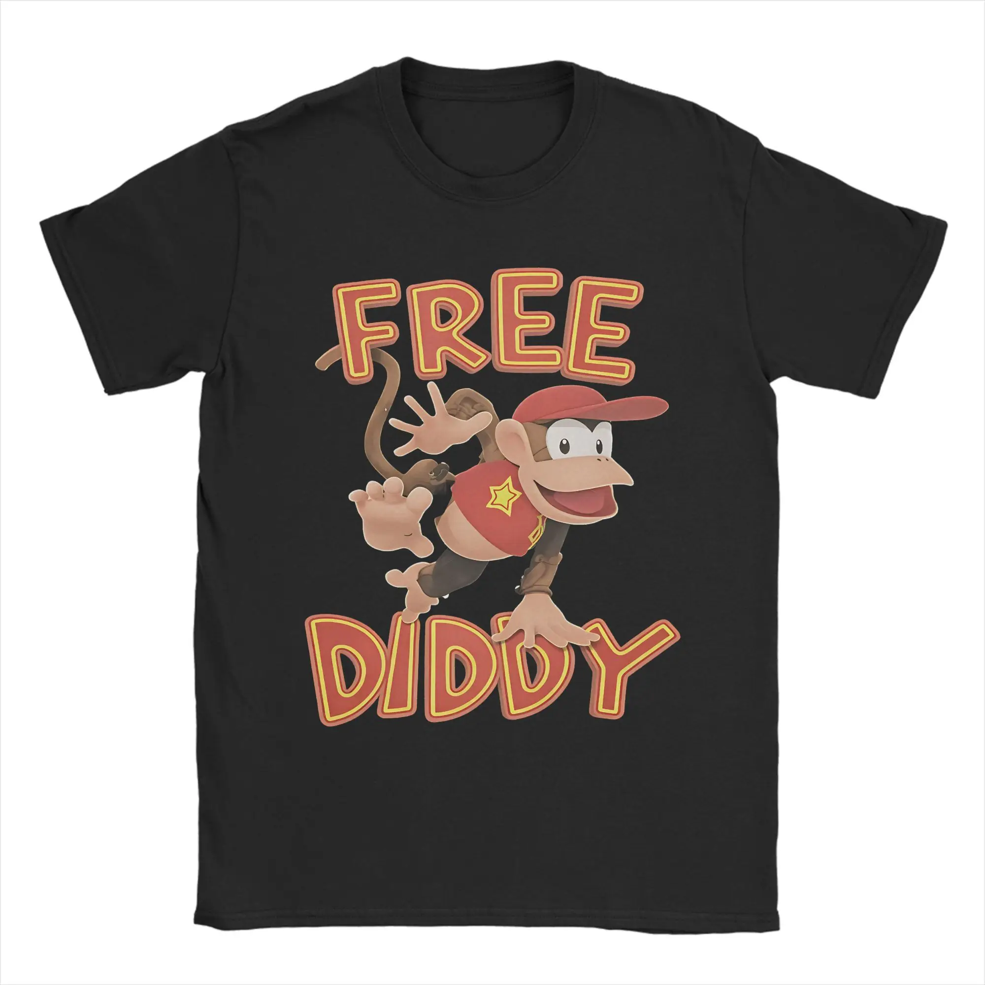 Camisetas de algodón puro para hombre y mujer, camisetas divertidas de manga corta con cuello redondo, camisetas estampadas de Diddy Donkey Kong