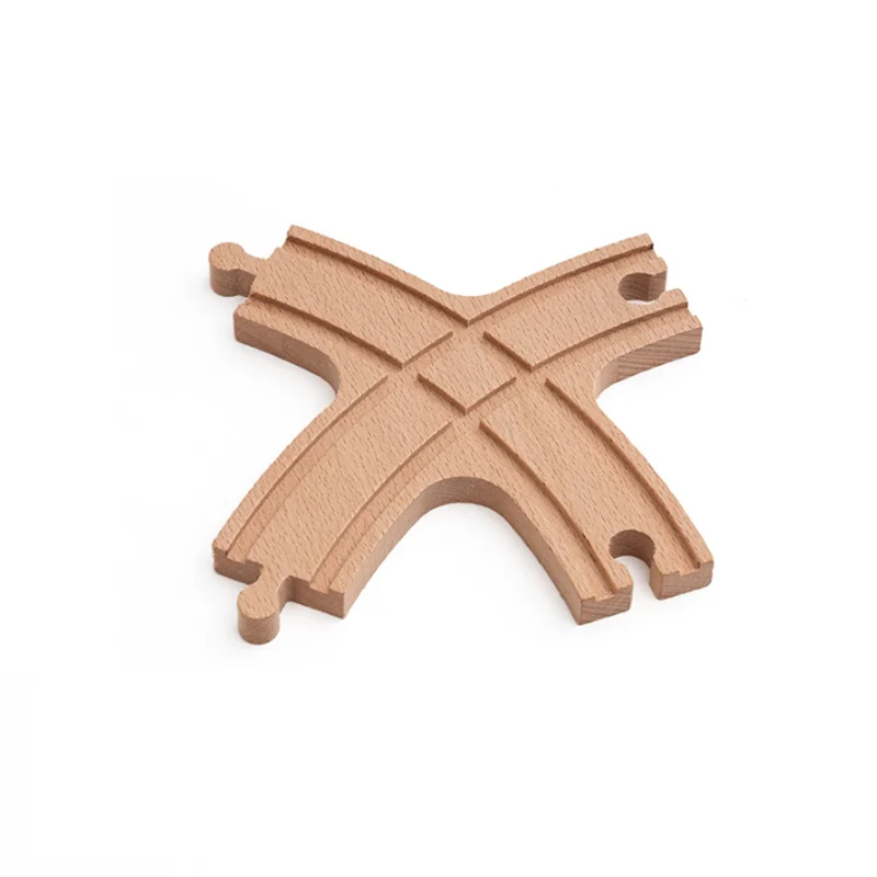 New Wooden Train Track Accessories Rail Station Curved Track Expansion Tracks Compatible with All Major Train Brands