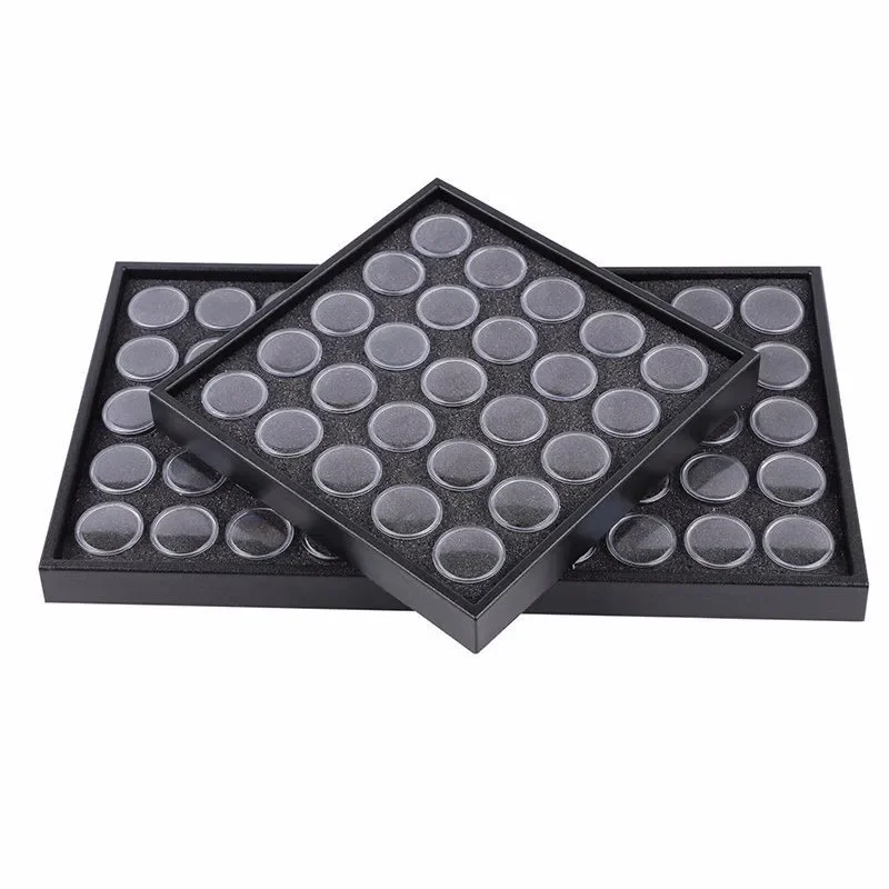 25/50 Grids Round Blank Space Nail Art Supplies Storage Case Rhinestone Container Box Plate Manicure Tool