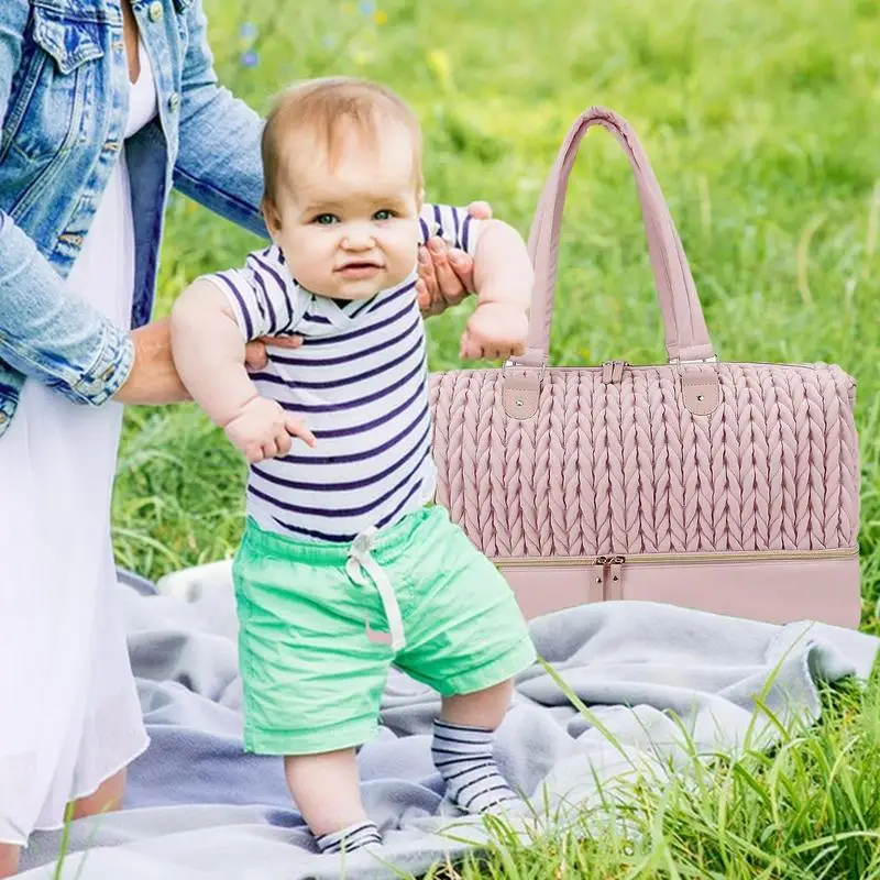 Bolsa de maternidad de gran capacidad, organizador de pañales con bolsillo aislado, almacenamiento de pañales, impermeable