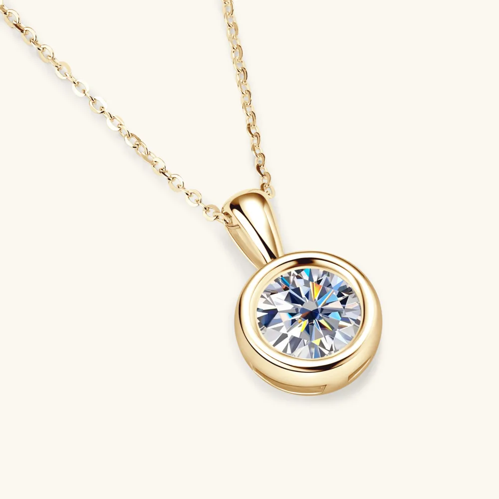 JoyceJelly 2ct Moissanit-Halskette für Frauen, S925-Sterlingsilber-Anhänger, Schlüsselbeinkette für Hochzeit, weiblicher Luxus-Halsschmuck – Detail 9