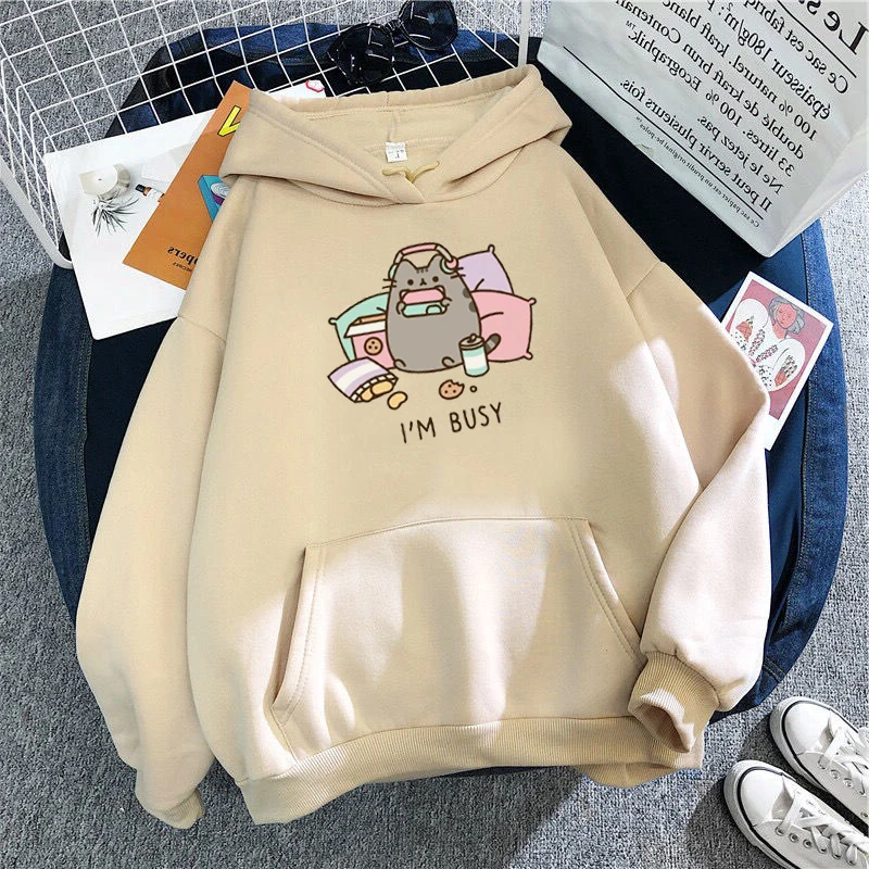 Funny The Cat Hoodie Women\'s Fashion Kawaii Pattern Hoodie Unisex Men\'s Hoodie Simple Casual Long Sleeve Coat Men\'s New Tops