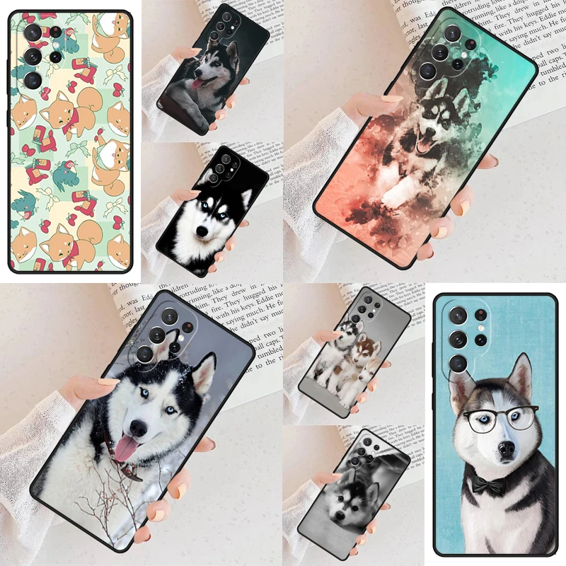 Animal Husky cute Puppy Dog Cell Phone Case for Samsung Galaxy S26 Ultra S25 S24 S23 S22 S21 S20 Note10 Cover
