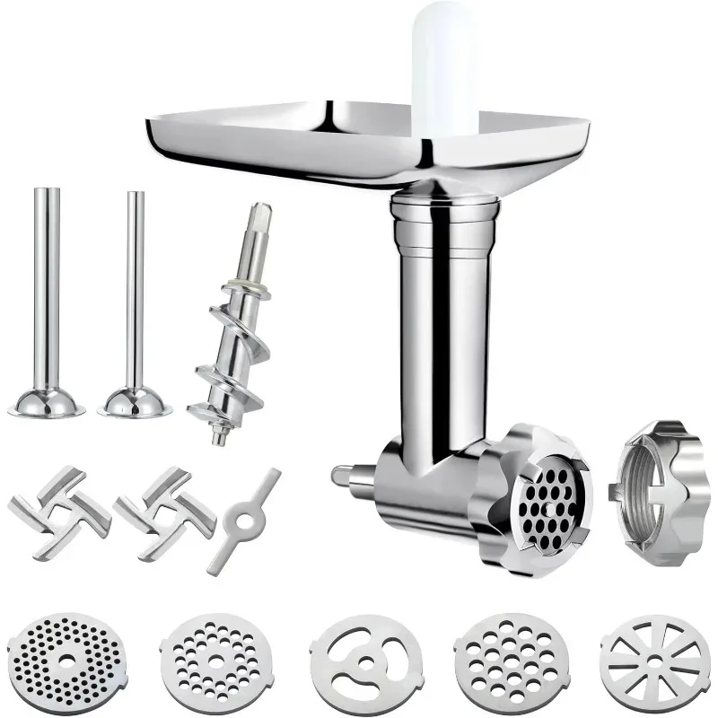 

Food grinder accessories are compatible with all stand mixers, including 3 sausage-filled tubes
