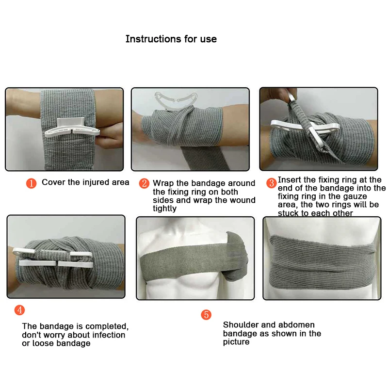 Bandage israélien compressé d'urgence pour les blessures, gaze hémostatique spanale, soins de traumatologie, essentiel pour l'extérieur, 6 po