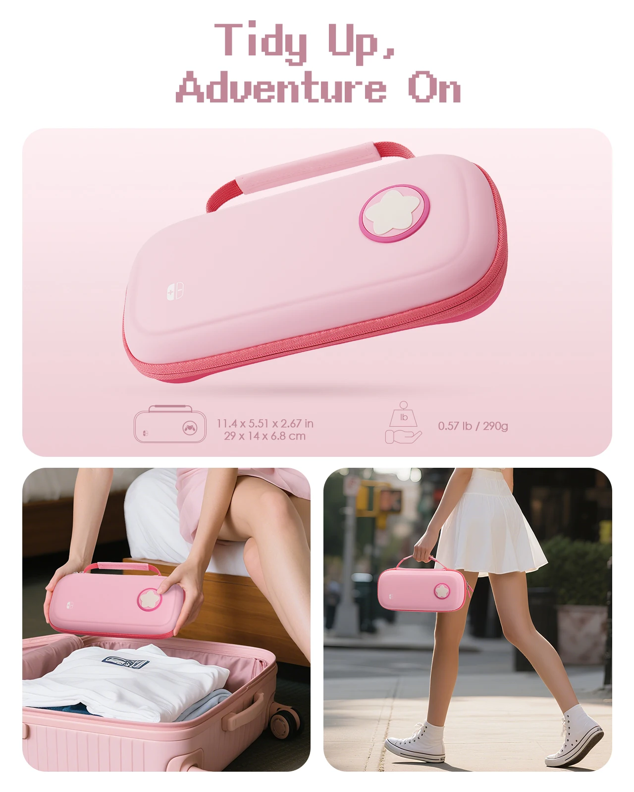 Yinke Tragetasche für Nintendo Switch 2 OLED, kratzfest, wasserdicht, schützende Reisetasche mit 10 Spielkartenfächern. – Detail 5