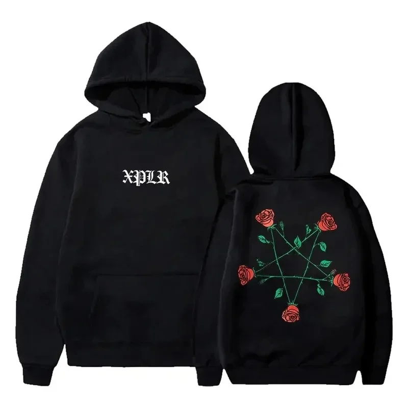Autumn And winter XPLR Sam And Colby five-pointed Star Rose sweatshirt Couples Merch Street men's and women's hooded sweatshirt