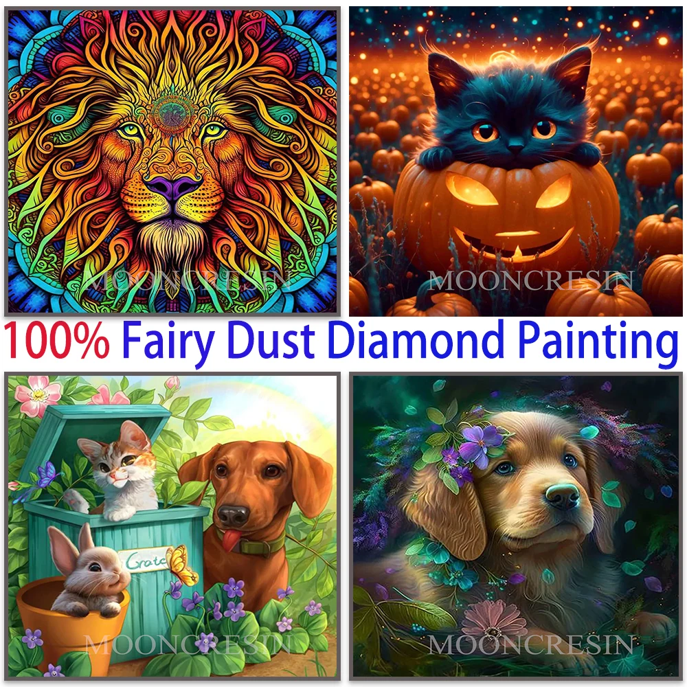 

Halloween ghost pumpkin 100% Fairy Dust Square Diy Diamond Painting Cross Stitch Embroidery Mosaic Decor Picture Rhinestones