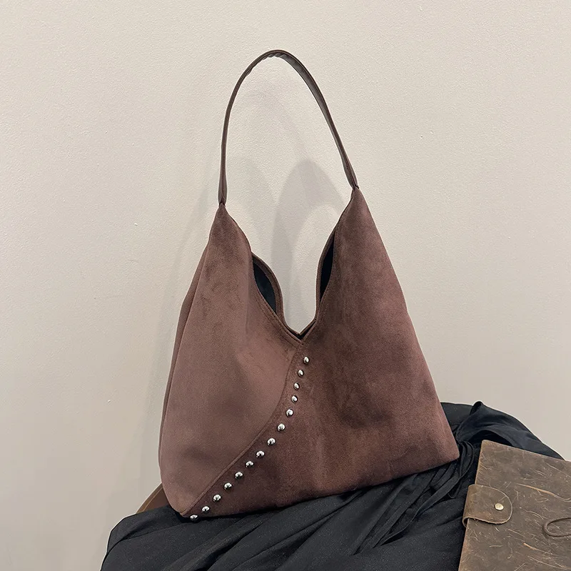 

Spacious Matte Underarm Bag, Vintage Shoulder Purse for Women, Relaxed Crossbody Tote, Luxe Day to Night Bag, Textured Sling Bag