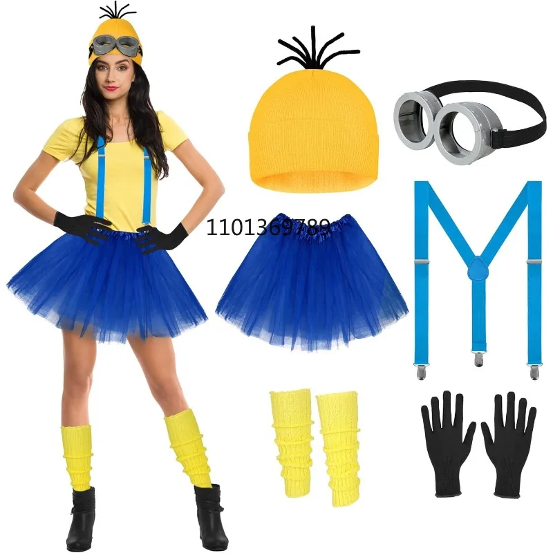6 Pcs Women's Halloween Costume Accessories Set Yellow Blue Rose Red Cosplay Easy to wear hunter x hunter 80s clothes Disfraz