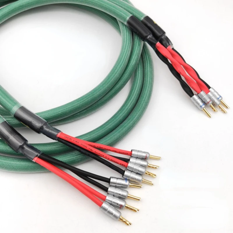 Hi-end Mcintosh 4N OFC Copper Silver Plated Speaker Cable Biwire Speaker Wire Banana Plug