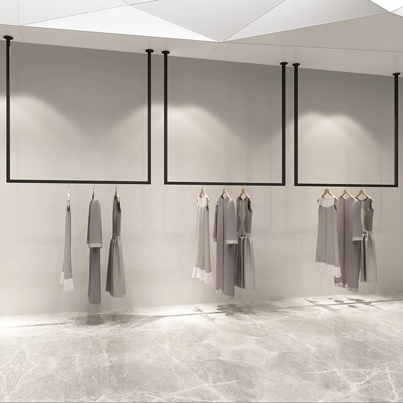 customized.Simple Wrought Iron Clothing Rack Clothing Store Display Rack Ceiling Wall Hanger Wall Hanging Hanger