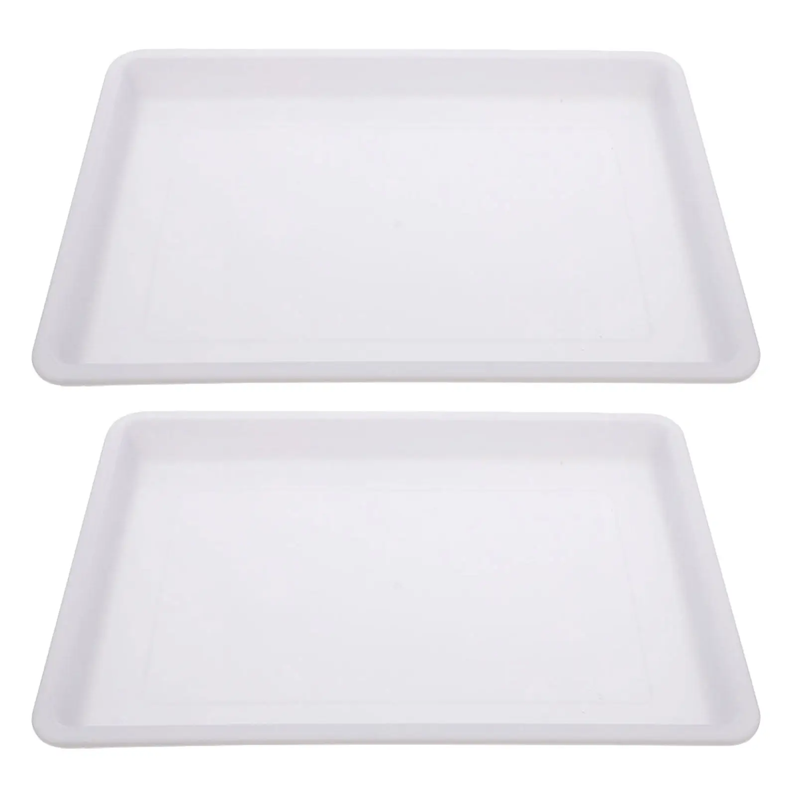 2Pcs Plastic Water Marbling Tray Rectangular Artist Palette Mixing Tray Stable Anti-Slip Base for Acrylic Gouache Watercolor