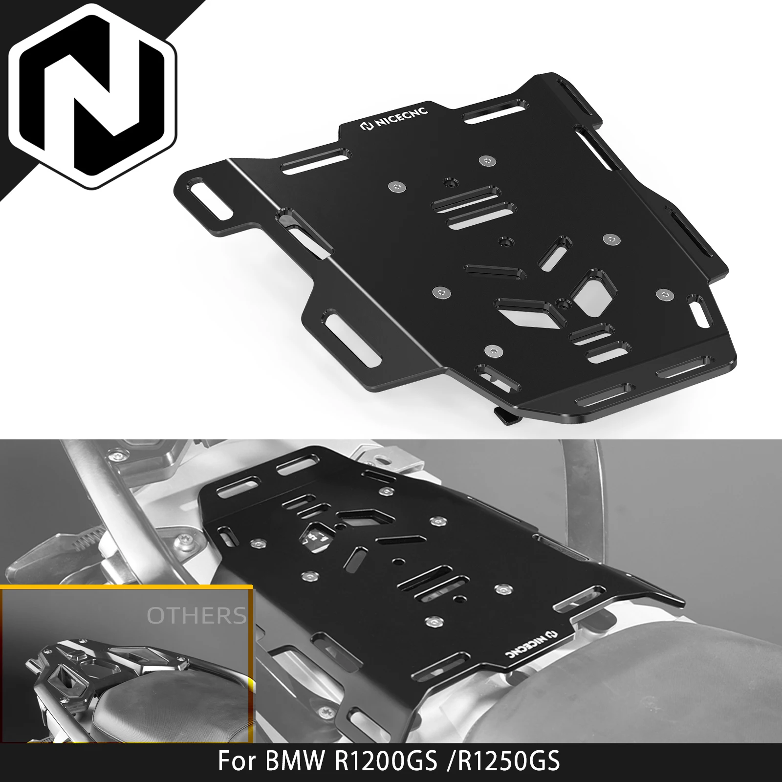 

NICECNC For BMW R1250GS /Adventure R1250GSA 2018-2024 Motorcycle Rear Pillion Luggage Rack For BMW R1200GS /Adventure 2013-2018
