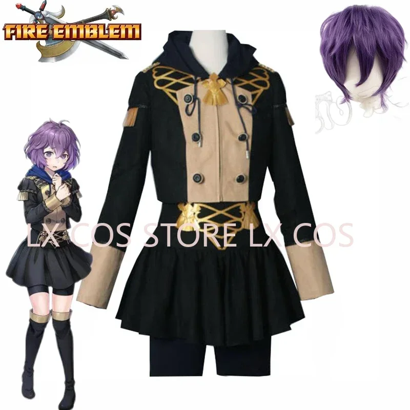 Emblema de fuego tres casas viento flor nieve Luna oficiales Academia águilas negras Bernadetta von Varley vestido disfraz Cosplay