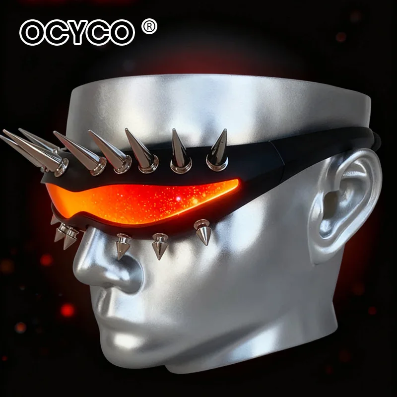 

Солнцезащитные очки OCYCO 2026 в стиле Y2K с шипами и заклепками, модные унисекс-очки, популярные цельные солнцезащитные очки для фестивалей и вечеринок