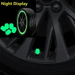 4/20pcs Luminous Valve Caps Fluorescent Night Glowing Car Motorcycle Bicycle Bike Wheel Tyre Hub Luminous Valve Stem Caps Decors