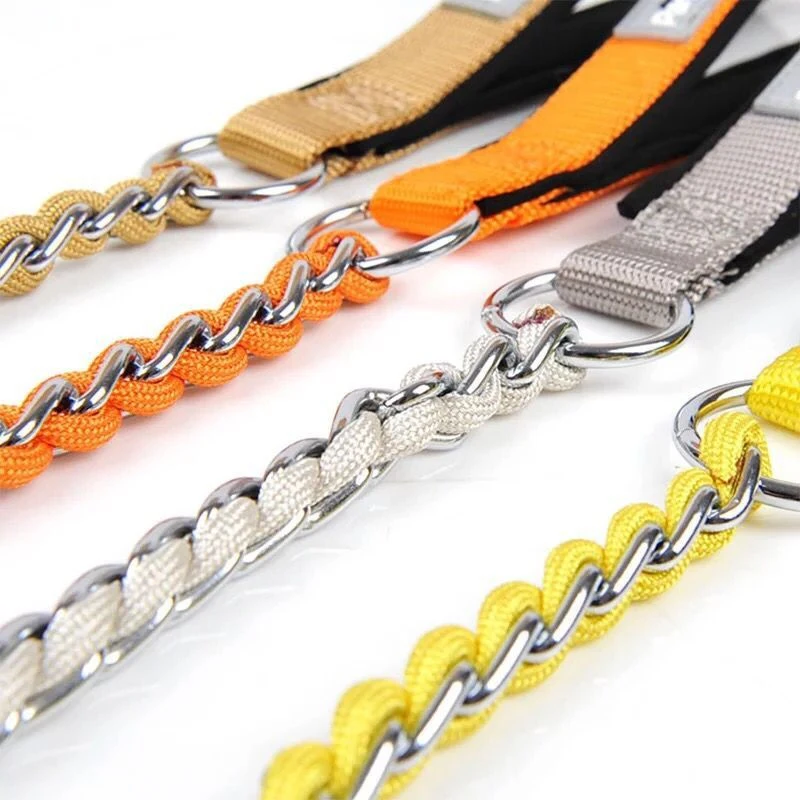 Anti bite breakage Pet dog chain Walking Dog Leash With Continuous Bite Resistance P-Chain P-Shaped rope Collar Pet Dog Supplie